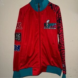 Starter Fleece Jacket Red Michael Strahan NFL Super Bowl LVII Embroidered